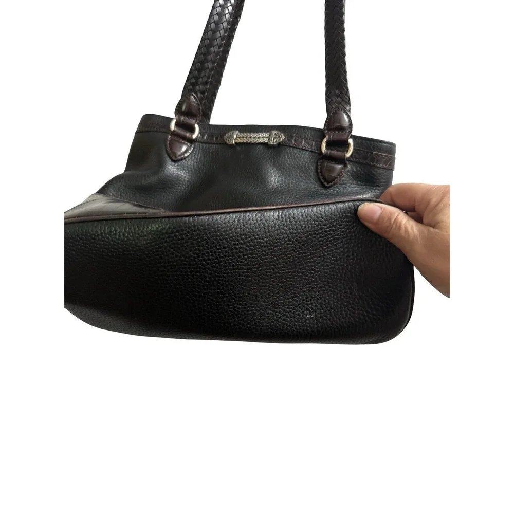 BRIGHTON Vintage Shoulder Bag Purse-Black/Brown